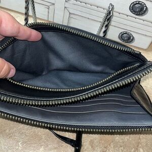 Reed Krakoff Leather Wristlet/Purse, Deep Blue&Black Color